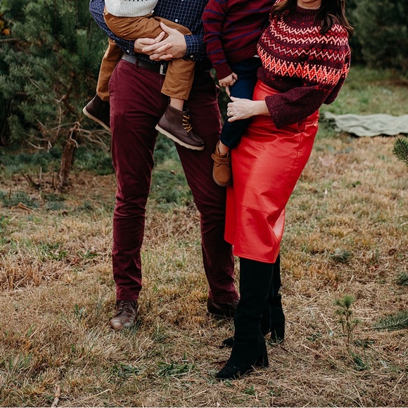 Dauphine Red PU Leather A-Line Skirt, Knee Length, Lined, Pockets ANTHROPOLOGIE - Picture 12 of 12